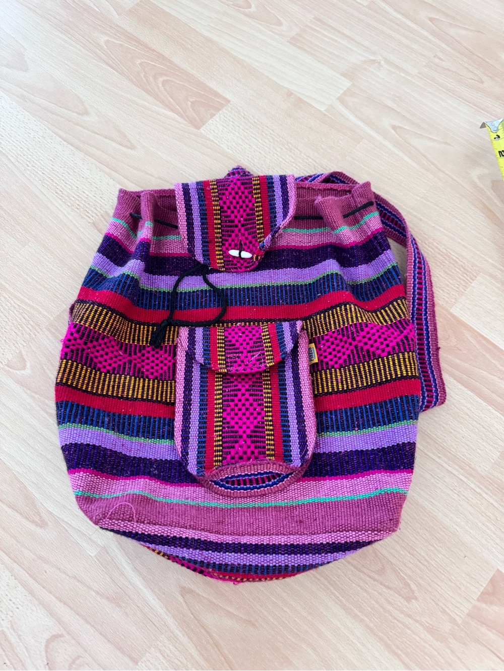 Handwoven Striped Pink Multicolor Women’s Shoulder Bag